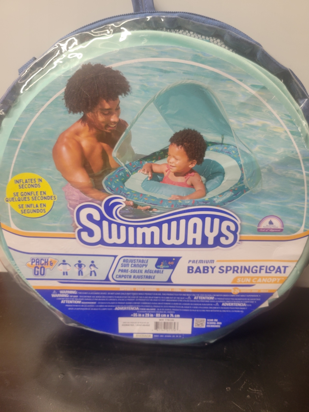 Baby SpringFloat with Sun Canopy - Blue